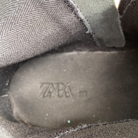 Women’s Zara Chunky Lug Black Leather Ankle Boots Size 5, Excellent Condition!! - Picture 9 of 14